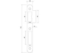 Gâche à double entrée - inox - pour serrure de sûreté à larder 726 MARC