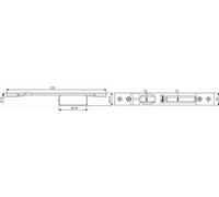 Gâche centrale réglable 29x229 mm ISEO pour serrure Performa - 038630