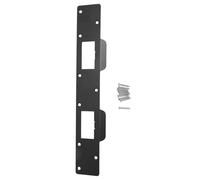 Gâche de porte à double trous, espacement des trous sur le loquet dormant et le pêne dormant pour une utilisation avec une gâche de sécurité de plaque de 5-1/2 po (Noire)