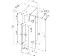 Gâche électrique 2120 version A 12V AC/DC EFF EFF en applique verticale droite - 2120A---090D-16