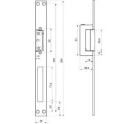 THIRARD - Gâche Électrique Encastrable à Impression 2 Temps - Réversible - 12/24 V - Inox - Corps Alliage - Têtière Inox - Double Empennage - Levier de Déverrouillage - Gris