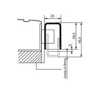 14777000 Gâche applique en U pour porte EXCLUSIVE carénées gauche marron