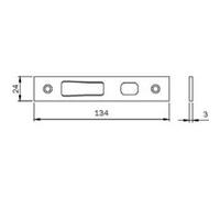 Gâche Iseo Haut/Bas Pour Penes Crochet Inox : 24 X 3 X 134 Mm Inox G