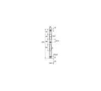 Gâche plate inox L20 x 244 mm, ép. 2,5 mm - entaille pêne dormant 80 mm, compatible 2260/2460/2264/2464