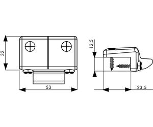 Gâche réglable haute ou latérale ISEO pour Idea Base ou Push - profil PVC - 941001