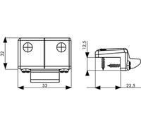 Gâche réglable haute ou latérale pour Idea Base ou Push - profil PVC - Blanc - 94100154