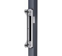 Locinox SFKM-ALUMQF Gâche avec butée pour serrure à cadre tubulaire Fiftylock/Fortylock, acier inoxydable, argent