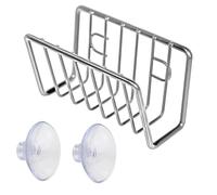 Gacqpli Porte-éponge - Support en Acier Inoxydable pour Torchon, Porte-éponge D'évier Mobile avec Ventouses, Accessoires De Salle De Bain, D'évier De Cuisine