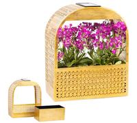 Gadgy Lampe Murale Solaire avec Pot de Fleurs - Applique murale solaire avec Lumière blanc chaud - Décoration murale de Balcon avec jardinière lumineuse - Éclairage Jardin résistant aux intempéries