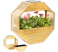 Gadgy Lampe Murale Solaire avec Pot de Fleurs - Applique murale solaire avec Lumière blanc chaud - Décoration murale de Balcon avec jardinière lumineuse - Éclairage Jardin résistant aux intempéries