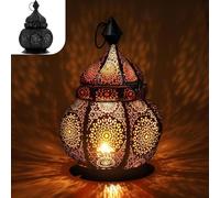 Lampe Orientale Gadgy en Métal - Lampe Marocaine avec Effet d'Ombre - Lanterne faite à main de 26 cm - Lanterne décorative extérieure Ramadan