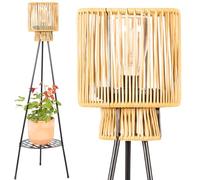 Gadgy Lampe Solaire LED Extérieure avec Support pour Fleurs | Lanterne Étanche en Rotin-look | Éclairage Durable à Trois Pieds pour Jardin, Balcon, Terrasse