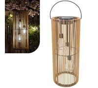 Gadgy Lanterne Solaire Extérieur Aspect Rotin LED Suspendue Jardin