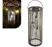 Gadgy Lanterne Solaire Extérieur Rotin - Lampe LED À Suspendre