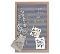 Gadgy Letter Board en Feutre rétro Gris avec Lettre 510 dorée, argentée et Blanche, Bois, Noir, 30 x 45 cm