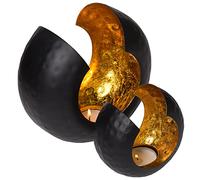 Gadgy Jeu de 2 Bougie Decorative | Photophre Doré | Bougie Chandelier Noir | Porte Bougie | Decoration Orientale pour Table | Lanterne Marocaine | Photophore pour Bougie | Bougoire Decoratif GG0953