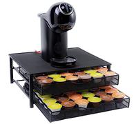 Gadgy Porte Capsules Dolce Gusto avec Tiroir | Tiroir de Rangement pour 72 Capsules | Support Organisateur pour Dosettes Dolce Gusto | Présentoir Pratique et Élégant en Métal