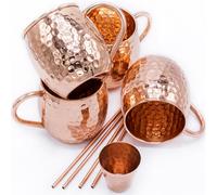 Gadgy Set de 4 Tasses Moscow Mule en Cuivre avec Doseur