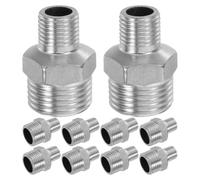 Gadpiparty 10 Pièces Raccord Réducteur Fileté Mâle Hexagonal Inox 1/4