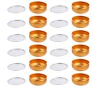 Gadpiparty 12 Pièces Boîte en Métal Aluminium Jaune avec Couvercle | Réutilisable, Bords sans Aspérités, Gain de Place, pour Rangement D’épices, Café ou Bougie