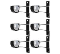 Gadpiparty 1ensemble Support Tringle Rideaux Alliage Aluminium Noir Support Mural Fixe pour Barre de Rideau Unique Compatible Valance et Home Curtain Rod Brackets Installation Facile
