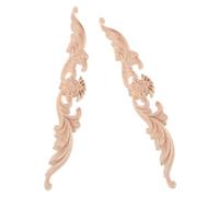 Gadpiparty 2 Pièces Appliques et Incrustations en Bois pour Meubles Moulures en Bois Khaki Décoration de Cabinet et Mur D'accent Style Classique Européen