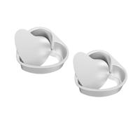 Gadpiparty 2 Pièces Moule à Gâteau de Cœur de 15cm, Fond Amovible | Alliage D’aluminium Alimentaire Anodisé, Usage Four, Desserts Glacés et Gâteaux de Mariage