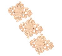 Gadpiparty 3 Pièces Applique Décorative en Plastique Imitation Bois Sculpté Non Peint pour Meubles, Facile à Peindre Décoration Intérieure DIY