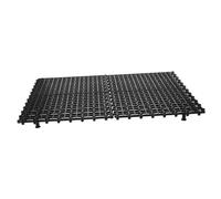 Gadpiparty 4 Pièces Grille pour Fontaine en Plastique Noir Rectangulaire avec Pieds, Résistante aux Intempéries, Support Modulaire pour Bassins Cachés Espaces Paysagers
