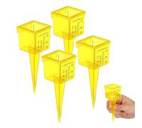 Gadpiparty 4 Pièces Pluviomètre Extérieur Jaune en Plastique pour Jardin Mesure Précise des Précipitations et Design Lisse, pour Surveillance Cour et Jardin
