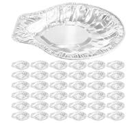 Gadpiparty 60 Pièces Plateau de Barbecue en Aluminium, Argenté | Coquille Réaliste, Conduction Thermique, Légère et Résistante, pour Fêtes, Traiteur et Extérieur