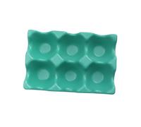 Gadpiparty 6grilles Porte-œufs Céramique Anti-dérapante Avec Compartiments Pour Réfrigérateur Rangement Pratique Et Élégant Pour Œufs Vert Foncé