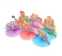 Gadpiparty 9 Pièces Centres de Table Sirène en Papier Motifs Corail et Coquillages pour Fête d'anniversaire Garçon et Filles, Décoration Stable et Montage Facile pour Shower Océan
