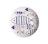 Gadpiparty Assiette 8 Pouces en Céramique Motif Poisson Peinte à Main | Style Artistique Soigné, Finition Émaillée Brillante, Vaisselle de Table, Usage Domestique Quotidien