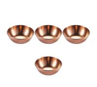 Gadpiparty Assiettes Rondes Couleur Or Rose en Acier Inoxydable Légères et Faciles à Transporter Set de 4 pour Sauces et Vinaigre Maison Restaurant