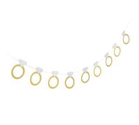 Gadpiparty Bannière de Mariage en Papier Pailleté à Anneaux, Décoration Scintillante Facile à Installer pour Fête Prénuptiale et Toile de Fond Photo Élégante
