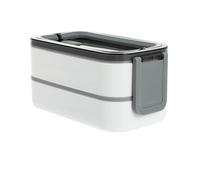 Gadpiparty Boîte à Bento à Double Couche Blanche, en Acier Inoxydable 304 | Couvercle à Évent en Silicone, Structure Démontable Séparation des Repas, pour Bureau et École