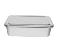 Gadpiparty Boîte de Rangement Alimentaire Rectangulaire en Acier Inoxydable Couvercle, Moule à Pâtisserie et Plat à Four pour Usage Domestique