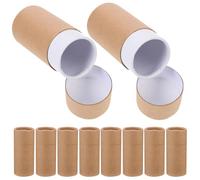 Gadpiparty Boîtes Cylindriques de Rangement en Papier Kraft Brun 10 Pièces 5.28X2.28 Pouces Couvercle pour Flacons d'Huiles Essentielles et Parfum Usage Quotidien