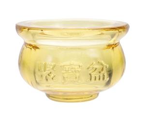 Gadpiparty Bol à Trésors en Cristal, Money Bowl Ornement de Géomancie, Or, Cristal, Modèle Simulé, Léger, Micro Paysage, Bonsaï