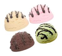Gadpiparty Boules de Glace Réalistes 4 Pièces, Modèles de Crème Glacée Simulées en PVC, Décoration de Vitrine et Accessoires pour Présentation de Desserts