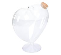 Gadpiparty Bouteille à Vœux Décorative Design Paysage en Verre Transparent pour Rangement D’Objets Couvercle en Bois Décoration de Bureau ou Maison