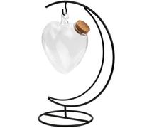 Gadpiparty Bouteille en Verre Multi-Fonction Forme de Cœur Support Métallique Décoration Suspendue pour Loisirs Créatifs et Fabrication de Bijoux pour Art de Transformation