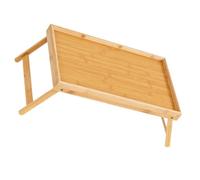 Gadpiparty Bureau Pliable en Bambou Beige Rangement, Support de Lit | Plateau Antidérapant, Surface Facile à Nettoyer, pour Lecteurs et Télétravail, Usage Camping et Petit-déjeuner