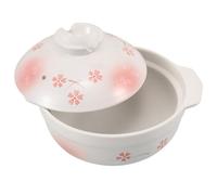 Gadpiparty Casserole Japonaise en Argile de 1000ml avec Couvercle, Résistance Haute Température, Cuisine Maison Polyvalente, Style Japonerie Simple et Élégant
