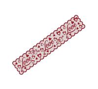 Gadpiparty Chemin de Table Ambiance Festive en Polyester Saint-valentin Motif Cœur Délicat Rouge Décoratif et Multi-usage pour Table Basse ou Terrasse Extérieure