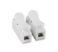 Gadpiparty Connecteurs Électriques Rapides Bornes de Fil à 2 Terminaux Blanc 3pcs en Plastique Haute Dureté et Résistance Feu pour Câblage de Lampes et Câbles d'alimentation