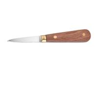 Gadpiparty Couteau à Huître Inox Manche en Bois Antidérapant, Outil D'ouverture pour Coquillages et Fruits de Mer, Maison et Restaurant, Couleur Argenté