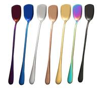 Gadpiparty Cuillères à Glace Long Manche en Acier Inoxydable Résistantes Corrosion Lot de 6 et Réutilisables, Maison Café