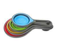 Gadpiparty Cuillères à Mesurer Design Ergonomique en Silicone Pliables Ensemble de 4 et Anneau Détachable et Dosage Précis Couleur Aléatoire Cuisine Pratique